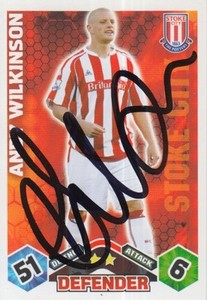 ANDY WILKINSON HAND SIGNED STOKE CITY 09/10 MATCH ATTAX CARD 2009/2010.