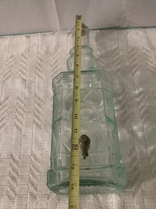 Glasflasche mit Kork dekorativ geprägtes Glas Italien 14"" Zoll groß Vintage - Bild 1 von 12