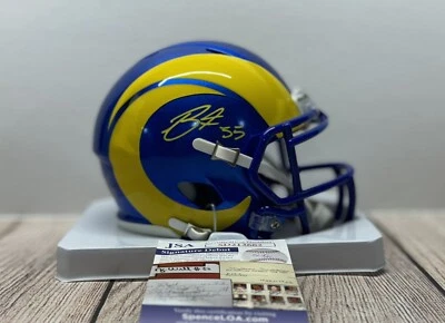 LOS ANGELES RAMS BRADEN FISKE SIGNED MINI HELMET JSA COA!!! - Image 1 of 4