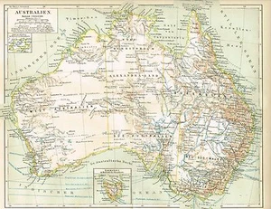 Karte von AUSTRALIEN 1888 Original-Graphik - Picture 1 of 1