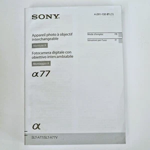 Sony Alpha A77 Camera Original Instructions Manual 2011, French & Italian Only - Picture 1 of 10