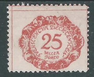 1920 LIECHTENSTEIN SEGNATASSE 25 H VARIETà LETTERA R DI PORTO ROTTA MH * - R28-2 - Imagen 1 de 1