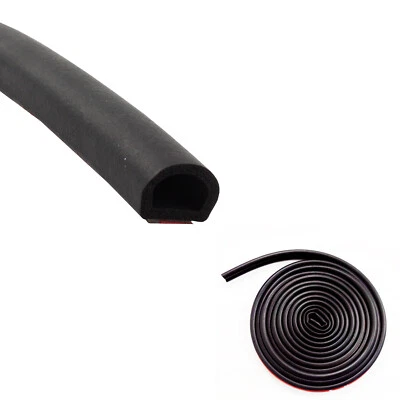 Protección autoadhesiva de goma en forma de D para borde de puerta de coche de 12 pies Foto 1 de 4