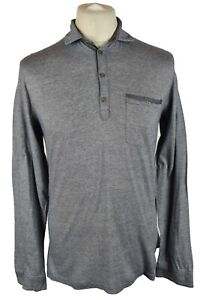 TED BAKER Grey Polo Shirt size 3 Mens Long Sleeves Outdoors Outerwear