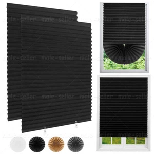 2pcs Self Adhesive Stick on Temporary Curtains Pleated Blinds Drapes for Windows - Picture 1 of 41