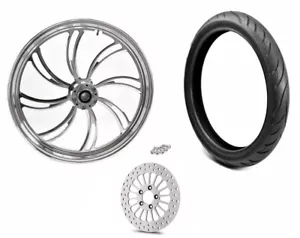 Ultima Polished Billet 21 3.5 Vortex Front Wheel Rim Tire Package BW Harley SD - Picture 1 of 1