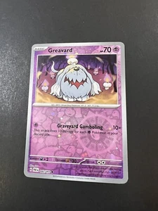 Pokemon Paldean Fates 042/091 Greavard Cosmos/Holo inverso Costco tarjeta de error casi nuevo - Imagen 1 de 1