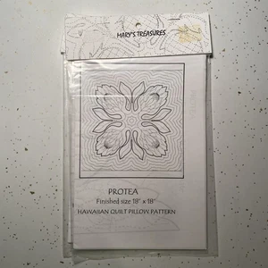 Mary’s Treasures Hawaiian Quilt Pillow Patterns 18”x18” Protea, New - Picture 1 of 5