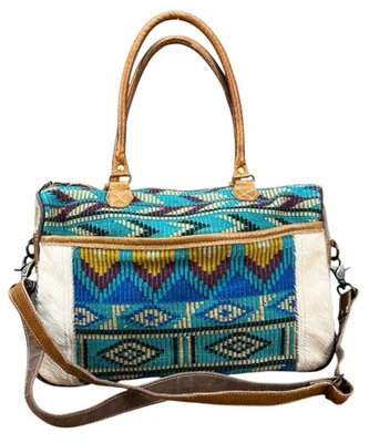 Myra Bag Foxy Messenger Bag Southwest Hairon Eco Friendly Up Cycled Zippered - Image 1 of 4