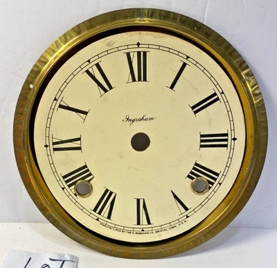 Vintage E. Ingraham Números Romanos Metal Cara 6 1/2" Esfera Parte Lote #88 Foto 1 de 4