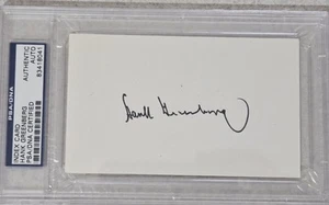 Hank Greenberg Signed Autographed 3x5 Index Card Autograph PSA DNA Slab Tigers - Picture 1 of 4