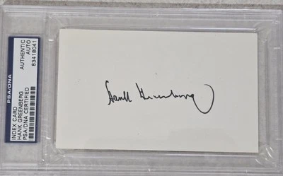 Hank Greenberg Signed Autographed 3x5 Index Card Autograph PSA DNA Slab Tigers - Image 1 of 4