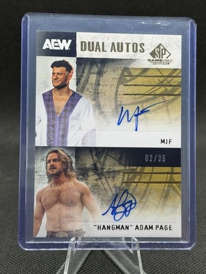 MJF HANGMAN ADAM PAGE 2025 AEW UPPER DECK SP GAME USED EDITION DUAL AUTO #03/35 - Image 1 of 2