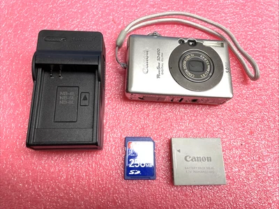 正品佳能 PowerShot SD400 数码 ELPH 相机 银色 500 万像素 工作。 — 第 1/4 张图片