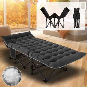 Folding Cot Rollaway Guest Bed With Thick Mattress Carry Bags 2023 Hold 600 LB - Picture 1 of 16