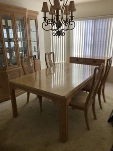 Corinthian  China Cabinet and Formal Dining Table with extra leaves . - Picture 1 of 8