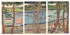 Sadahide Japan Woodblock Prints Minamoto Yoritomo's Procession River pine tree