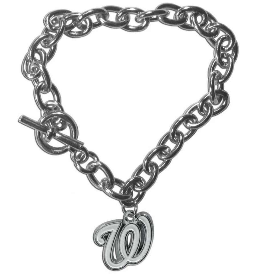 Washington Nationals Charm Chain Link Bracelet [NEW] MLB Wrist Neckalce Jewelry - Image 1 of 1