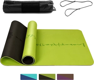Eco Friendly TPE Yoga Mat Y8 Wide Thick Workout Exercise Mat, Non Slip Grip Pila - Picture 1 of 12