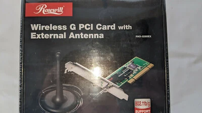 Rosewill RNX-G300EX Wireless G Card, IEEE 802.11b/g, PCI Up to 54Mbps, *NEW* - Image 1 of 4