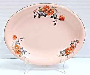Royal China Oval Serving Platter 13.5" Martin Rose Beige Ware Vtg 1950's - Picture 1 of 3
