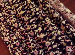 ANTIGUO CHAL REVERSIBLE DE SEDA CACHEMIR PASHMINA BUFANDA ENVOLVENTE TIRO CACHEMIRA - Imagen 1 de 6