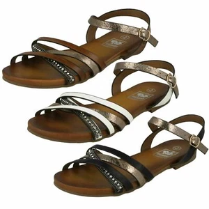 Sale Ladies Down To Earth Strap Beaded Vamp Sandals F0R0032 - Picture 1 of 28