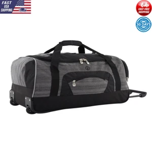 25" Polyester Rolling Travel Duffel Bag Travel Carry-on Durable Trolley Suitcase - Picture 1 of 12