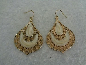 Vintage Ohrringe goldfarben Kunststein  - Bild 1 von 3