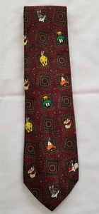 Mens Looney Tunes Mania Daffy Duck Tweety Bird Taz Bugs Necktie preowned - Picture 1 of 3