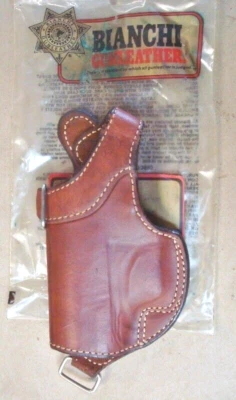 Bianchi # 13 "SCORPION" for H&K P9S pistol Suede Lined Brown Leather LH Holster - Image 1 of 4