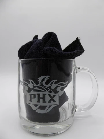 Phoenix Suns Clear Glass Mug New Logo Cover