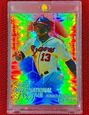 RONALD ACUNA JR. ROOKIE REFRACTOR Topps Chrome Holo 2018 Non Auto - BRAVES MVP