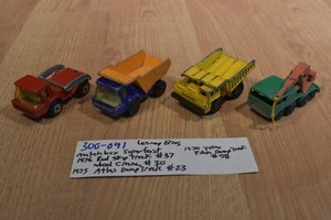Matchbox Superfast Lesney 4 Trucks Skip, Dump, Crane (300-091) - Bild 1 von 9