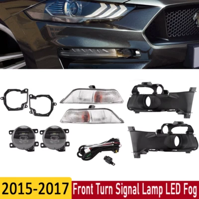 Juego completo de luces antiniebla luces intermitentes + cubierta + kit de cableado para Ford Mustang 2015-2017 Foto 1 de 4