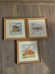 Vintage Disney Winnie The Pooh 100 Acre Wood Picture Frame Lot 10x10 - Picture 1 of 4