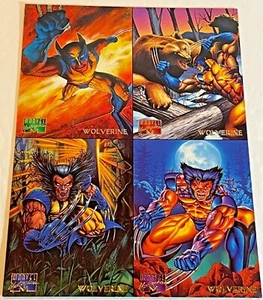 Fleer Marvel Masterpieces 1995 4 tarjetas sin cortar hoja de promoción de Wolverine - Imagen 1 de 7