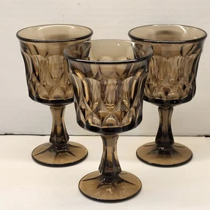 Noritake 'Perspective' Smoke Brown Wine Glasses/ Goblets 6.5" Tall - Picture 1 of 6