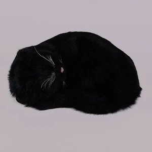 simulation cat toy polyethylene & furs black sleeping cat doll gift 25x20x11cm - Picture 1 of 3