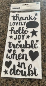 Thickers HELLO JOY Shimelle Little By Little Black White Foam Phrase Stickers - Picture 1 of 2