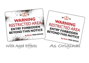 Military Base Warning Sign Reproduction Army Base Restricted Area Metal Sign - Picture 1 of 6