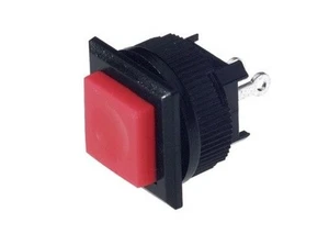 pulsante da pannello normalmente chiuso NC con tasto rosso 16x16mm 250V 1A 12V - Picture 1 of 1