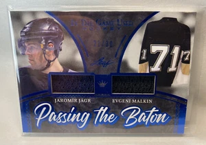 2020/21 Leaf In The Game Used Passing The Baton JAROMIR JAGR EVGENI MALKIN /30 - Imagen 1 de 2