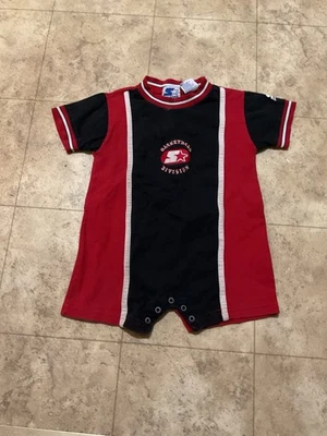 Vintage Starter Basketball Outfit 24M Black Red Baby — 第 1/4 张图片