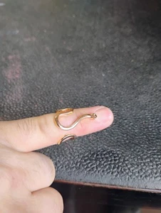 Gold Snake Ring 14k Gold Color Adjustable Ring Size 7 - Picture 1 of 4