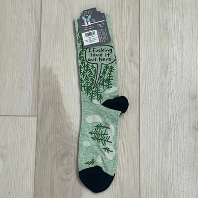 Calcetines para hombre Blue Q Nature Lover talla 7-12, nuevos con etiquetas “I f*cking Love It Out Here” Foto 1 de 4