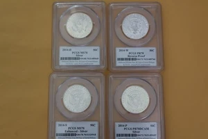2014 KENNEDY 50TH ANNIVERSARY SILVER 4-COIN SET PCGS PR70/PR70/MS70/MS70 - Picture 1 of 9