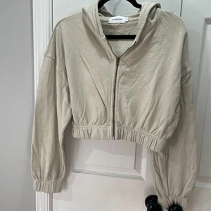Talentless Sweater Hoodie Sweatershirt Crop Beige Women M - Picture 1 of 10
