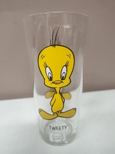 Vintage 1973 Tweety Pepsi Logo unter Namen schwarze Buchstaben Brockway dickes Glas - Bild 1 von 7