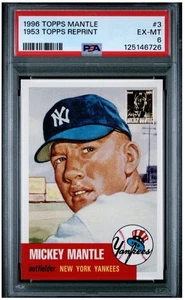 1996 Topps Mantle Reprint #3 1953 Topps Reprint PSA 6 - Bild 1 von 2